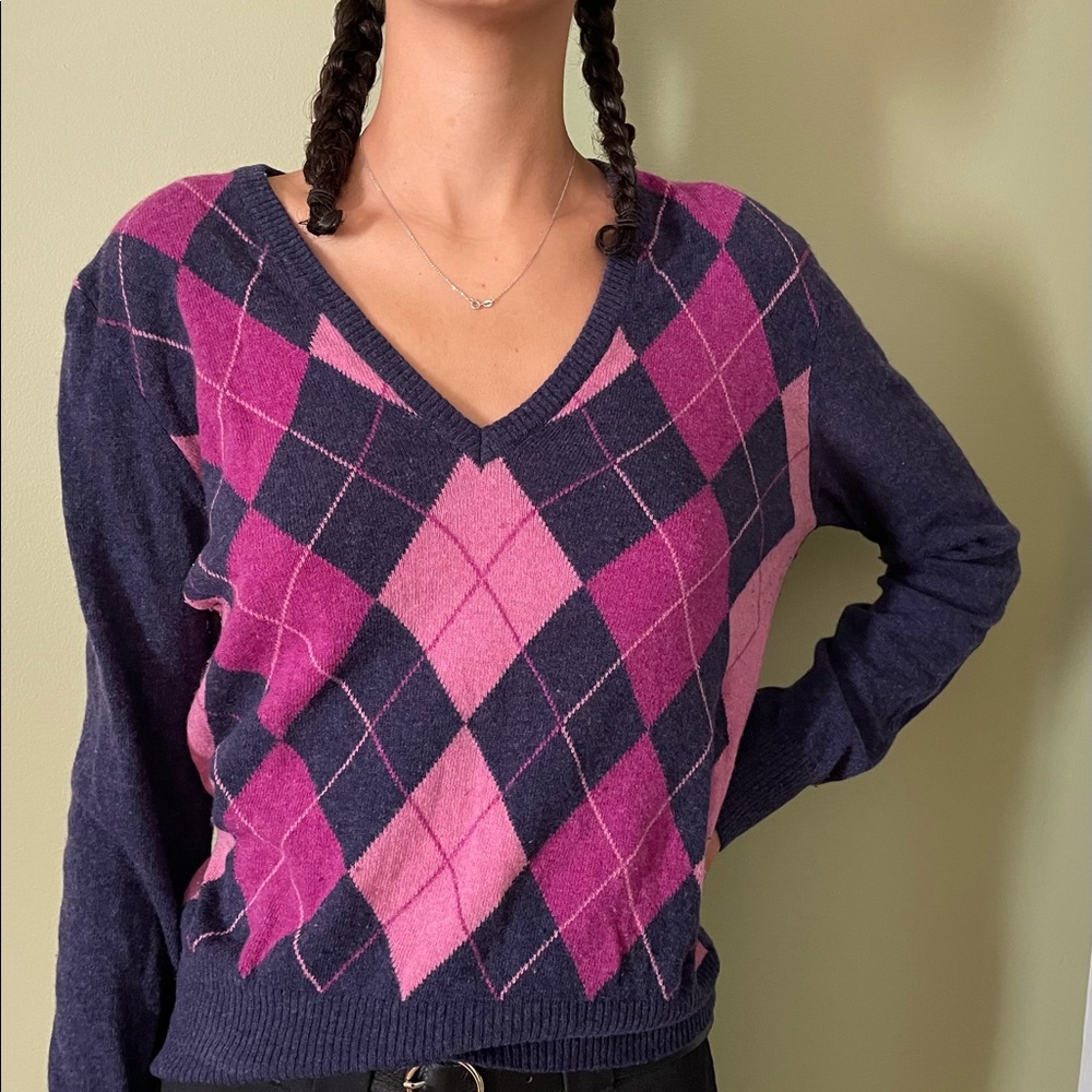 Vintage V-neck Benetton Sweater.  Size M